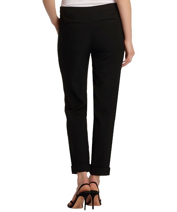 Halston Heritage | Black Skinny Ankle Leg Cuff Pants | Lyst