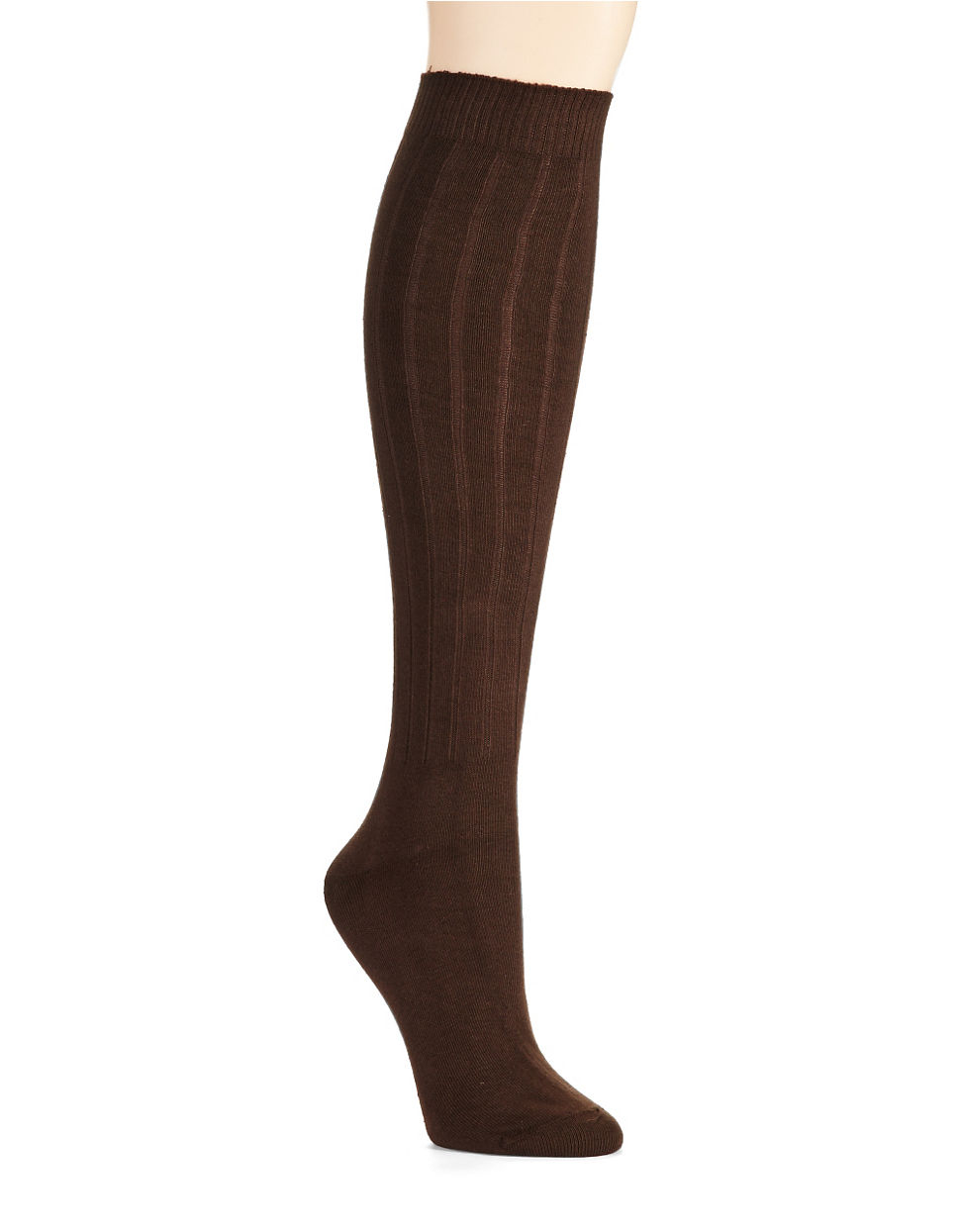 Lyst - Hue Soft Rib Knee Socks in Brown