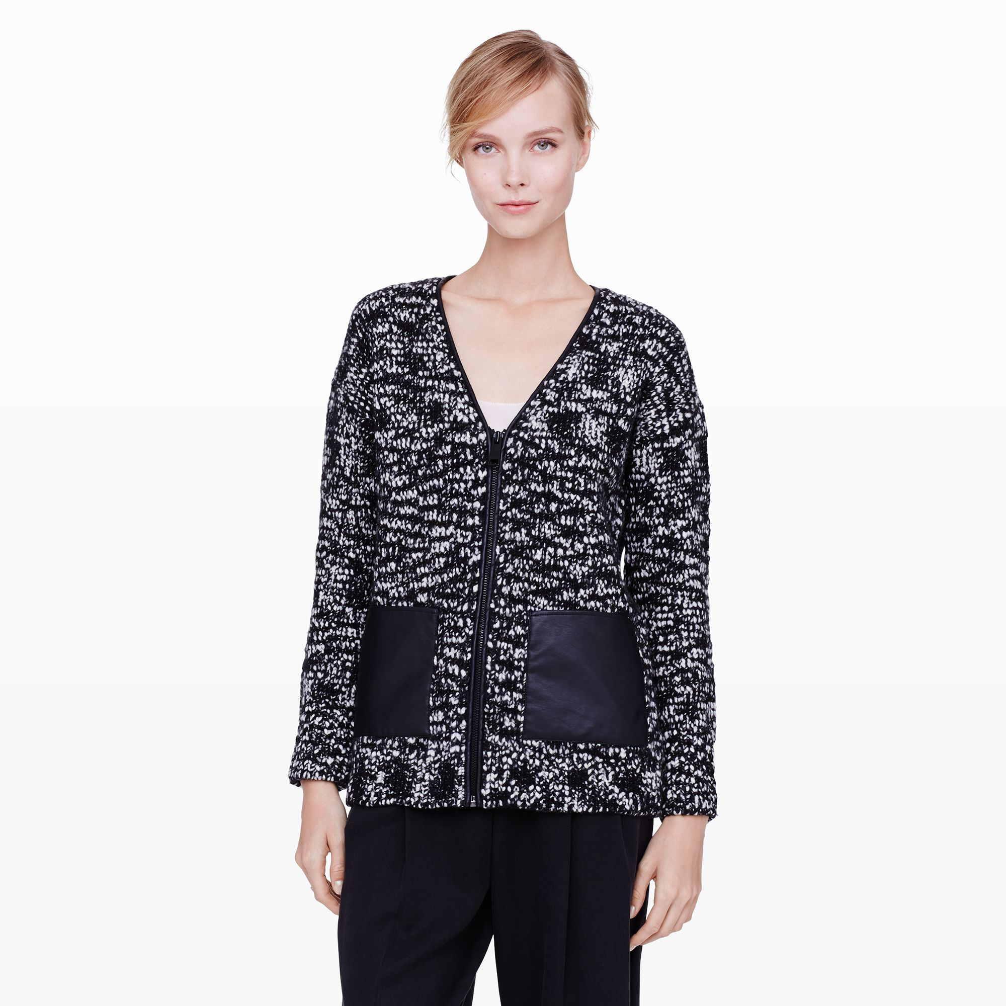 club monaco alvia cardigan sweater in black lyst club monaco alvia cardigan sweater in black lyst
