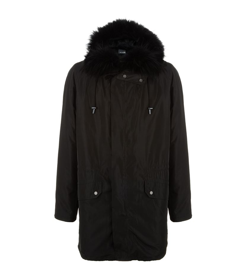 Yves Salomon Fur-lined Hooded Parka in Black for Men | Lyst