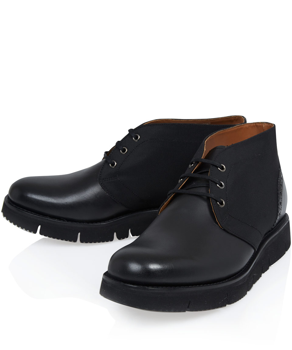 Lyst - Foot the coacher Black Maddox Wedge Chukka Boots in Black for Men