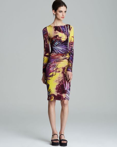 Jean Paul Gaultier Dress Fuzzi Side Palm Print in Purple (Viola) | Lyst