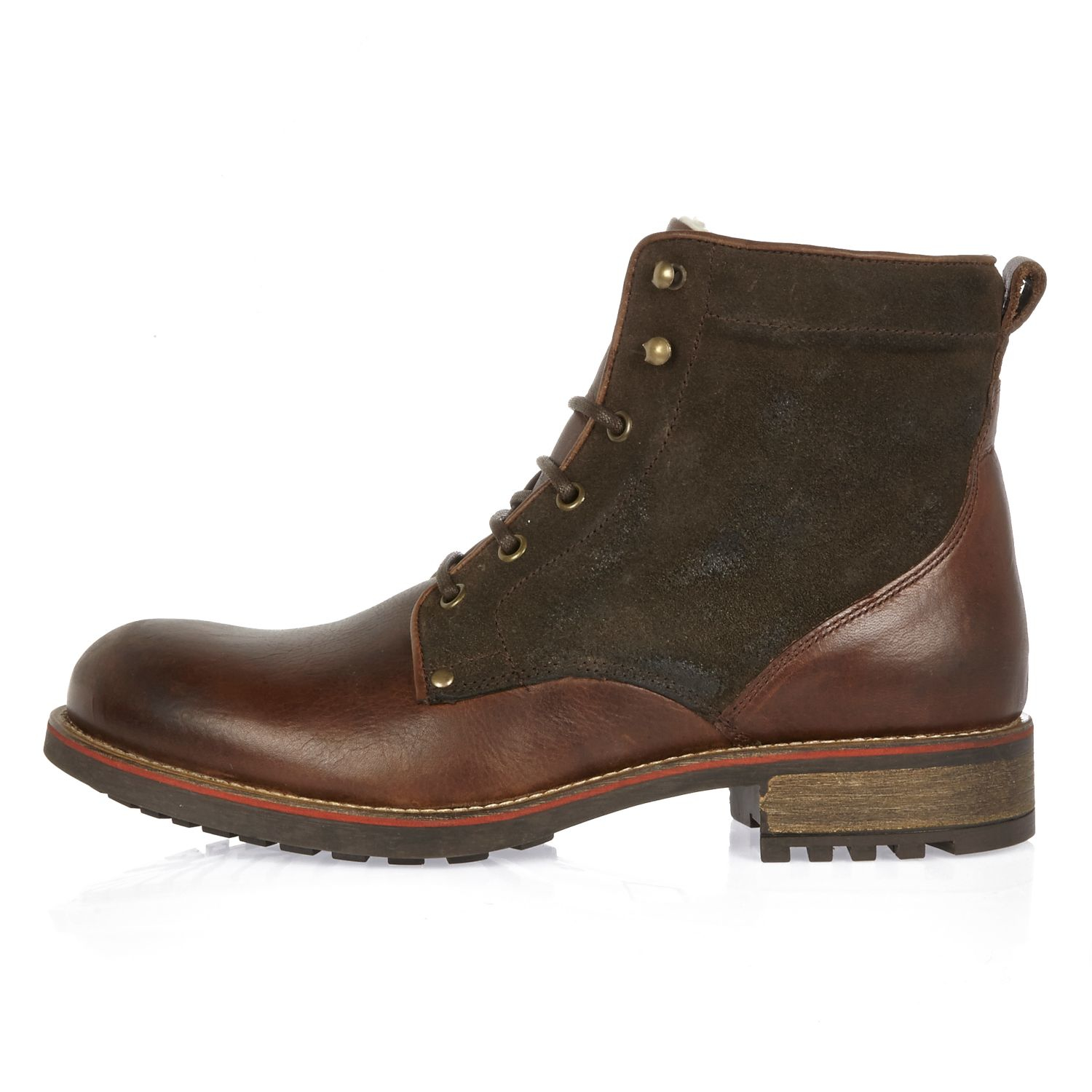 river island mens boots brown