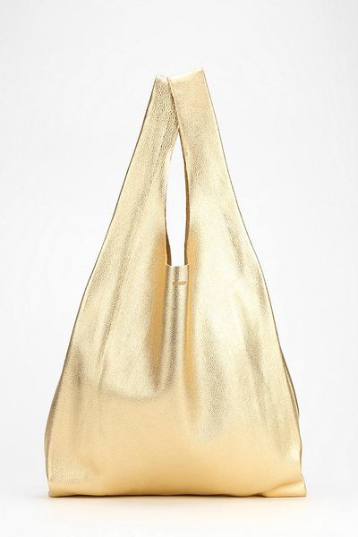 Urban Outfitters Baggu Leather Shopper Tote Bag in Gold | Lyst