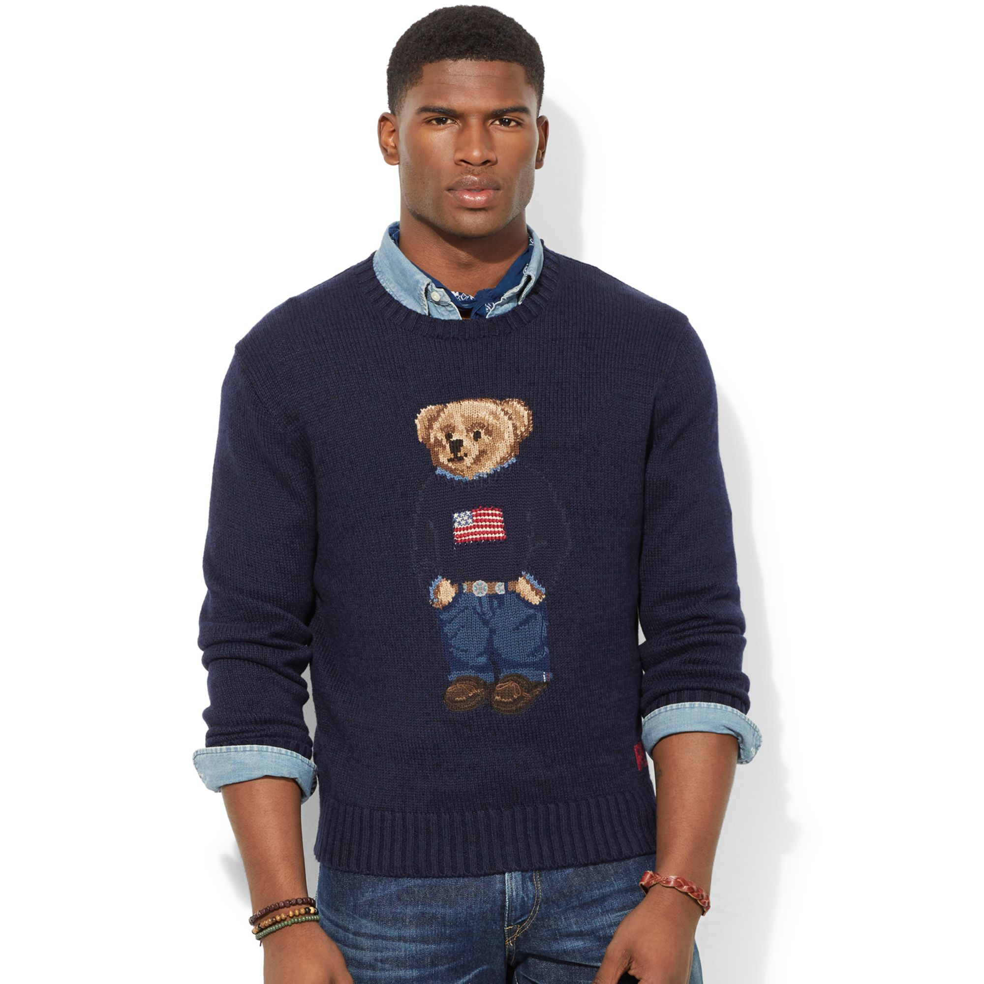  Polo  Ralph  Lauren  Polo  Bear  Pima Sweater in Blue for Men 