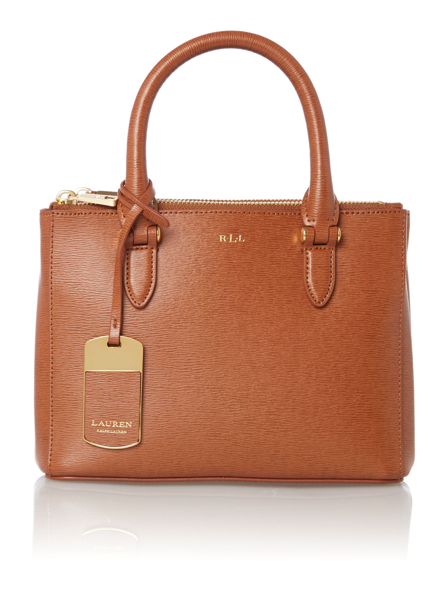 Lauren by ralph lauren Newbury Mini Tan Zip Tote Bag in Brown Lyst
