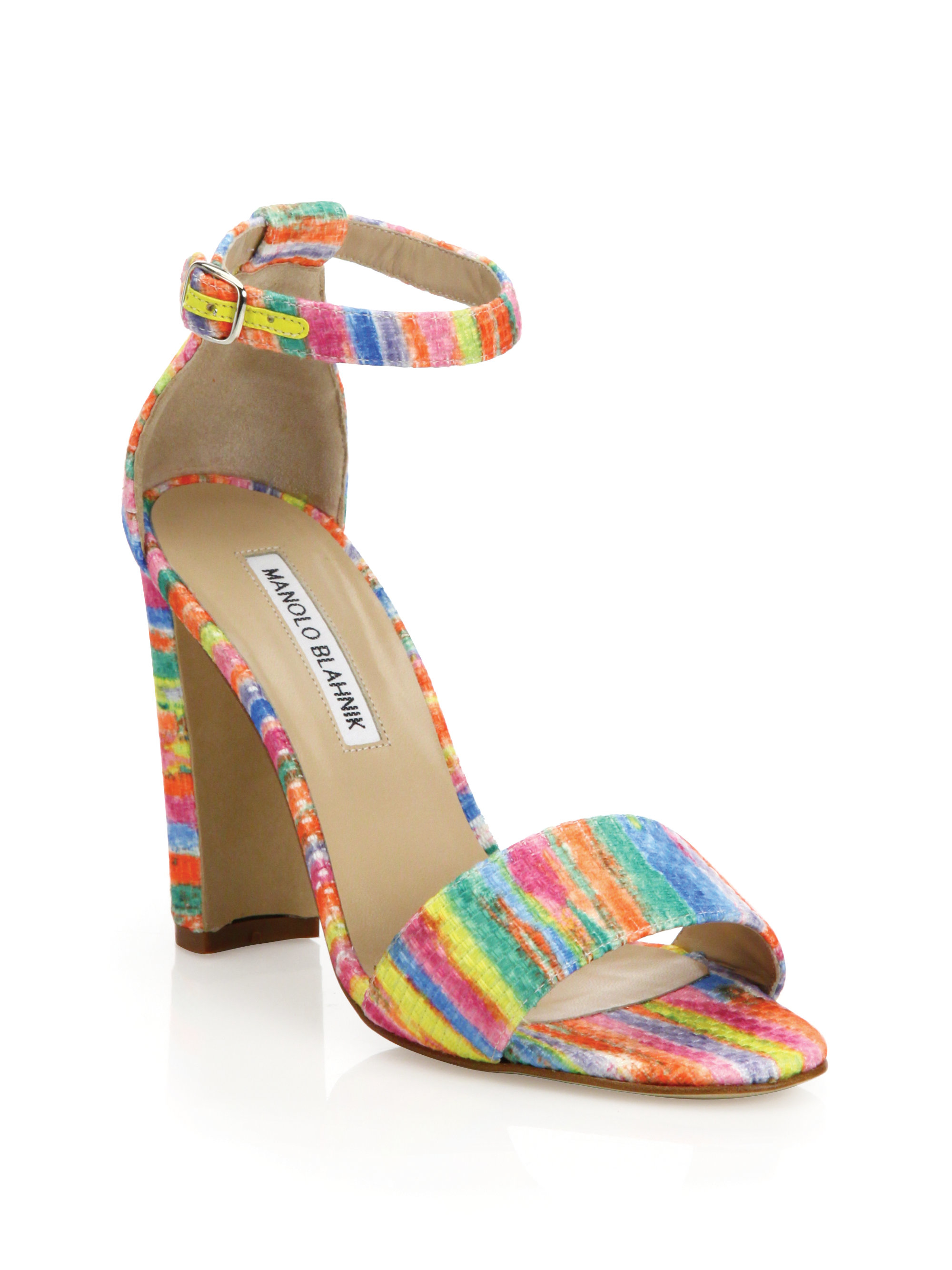 Manolo Blahnik Rainbow Ankle-strap Sandals - Lyst