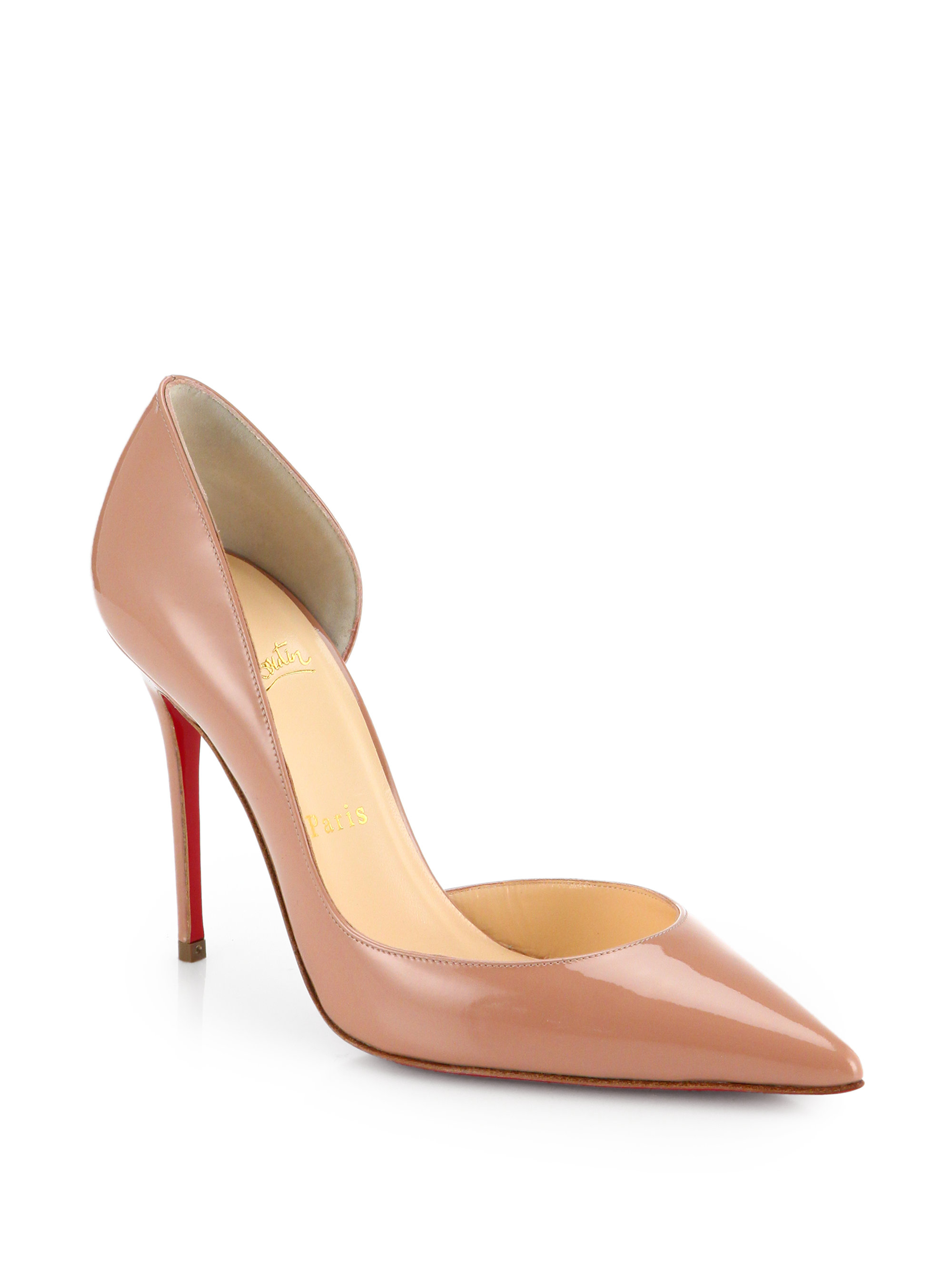 Christian louboutin Iriza Patent Leather Half D\u0026#39;orsay Pumps in ...