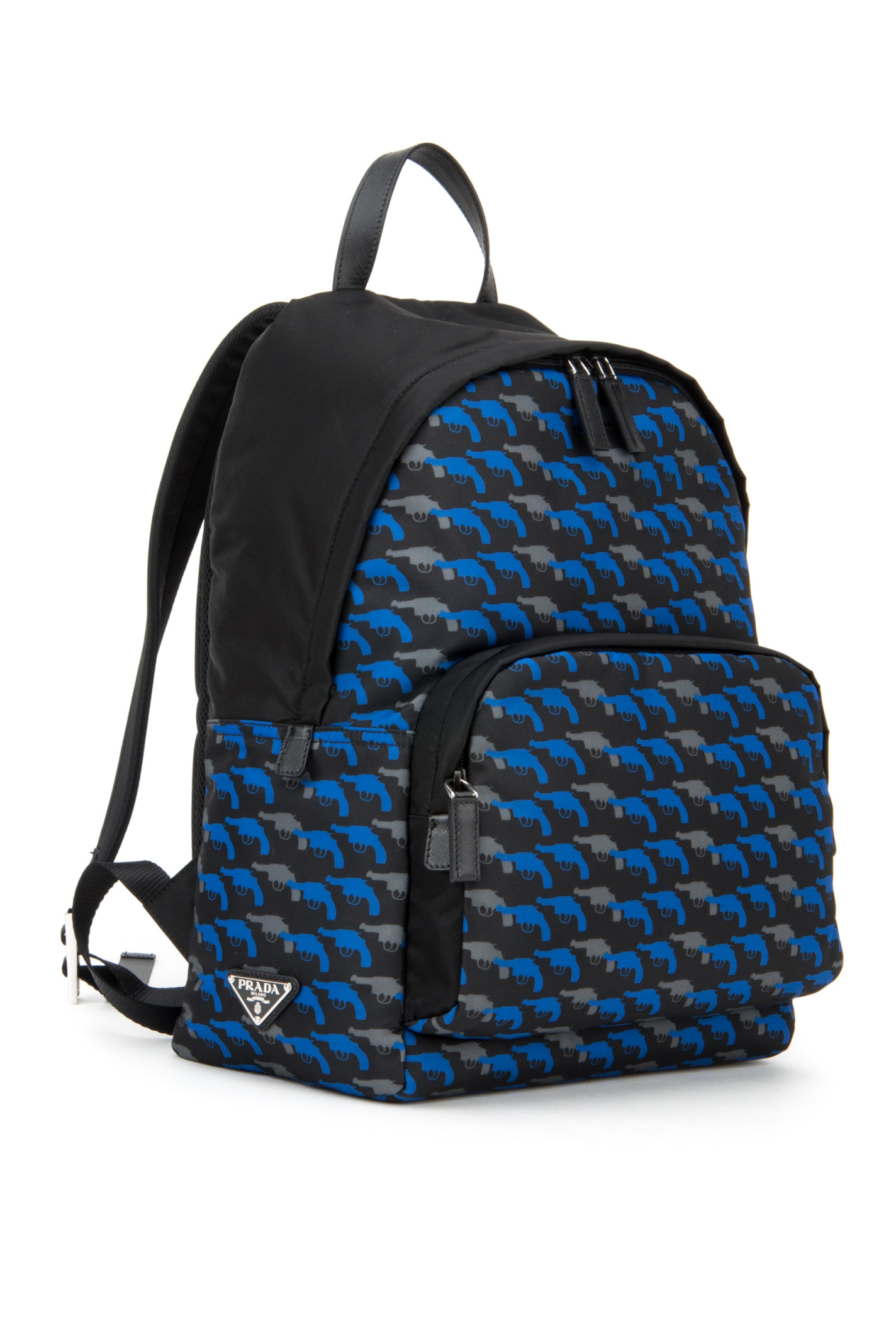 Prada Printed Twill Backpack in Blue for Men (BLUETTE DI) | Lyst