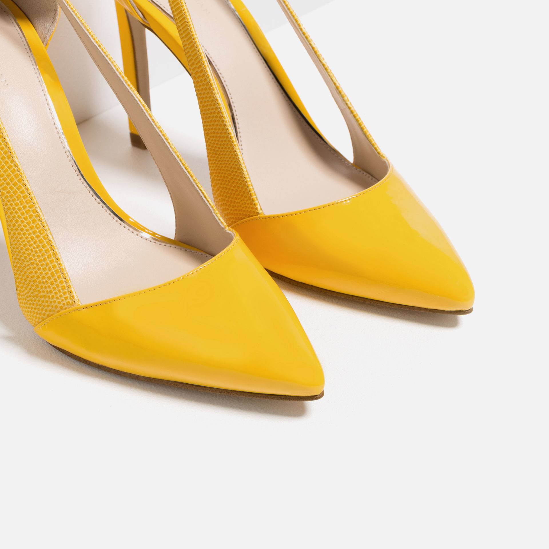 Zara High Heel Shoes With Bow in Yellow Lyst