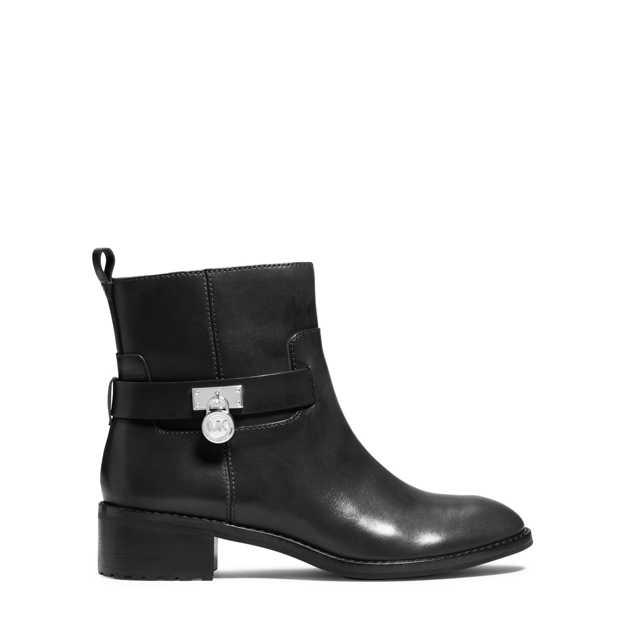 Michael kors Ryan Leather Ankle Boot in Black | Lyst