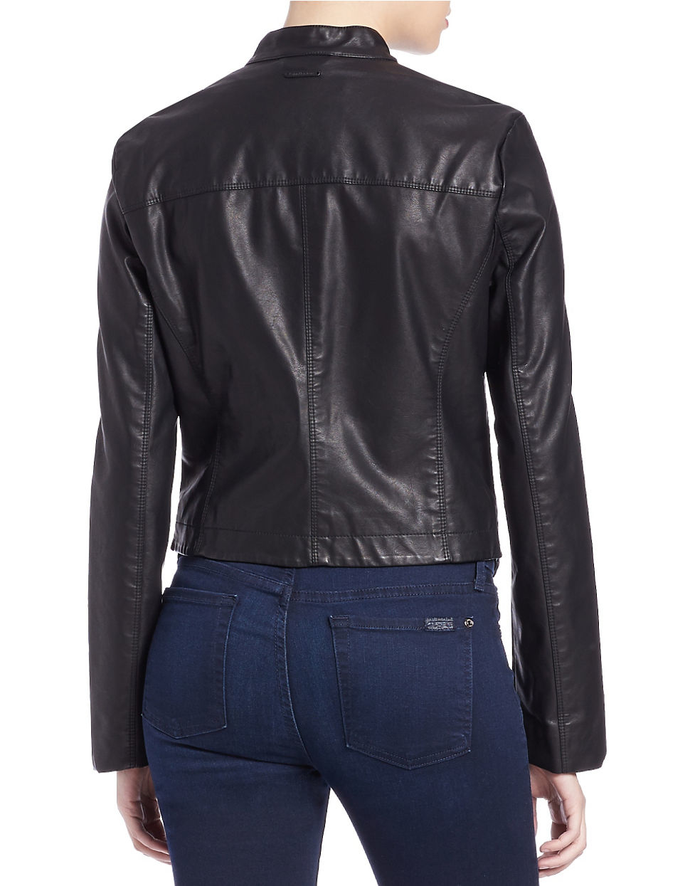 Calvin Klein Jeans Faux Leather Moto Jacket In Black Lyst Gallery