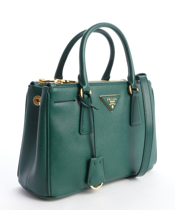 Prada Emerald Saffiano Leather Top Handle Bag in Green (emerald ...  