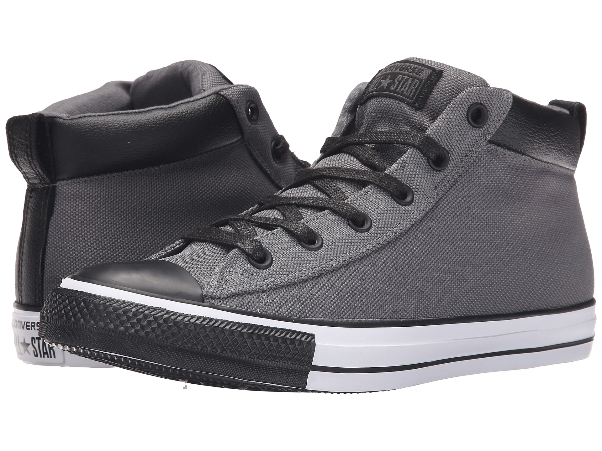 Lyst - Converse Chuck TaylorÂ® All StarÂ® Street Nylon Leather Hi in Gray for Men