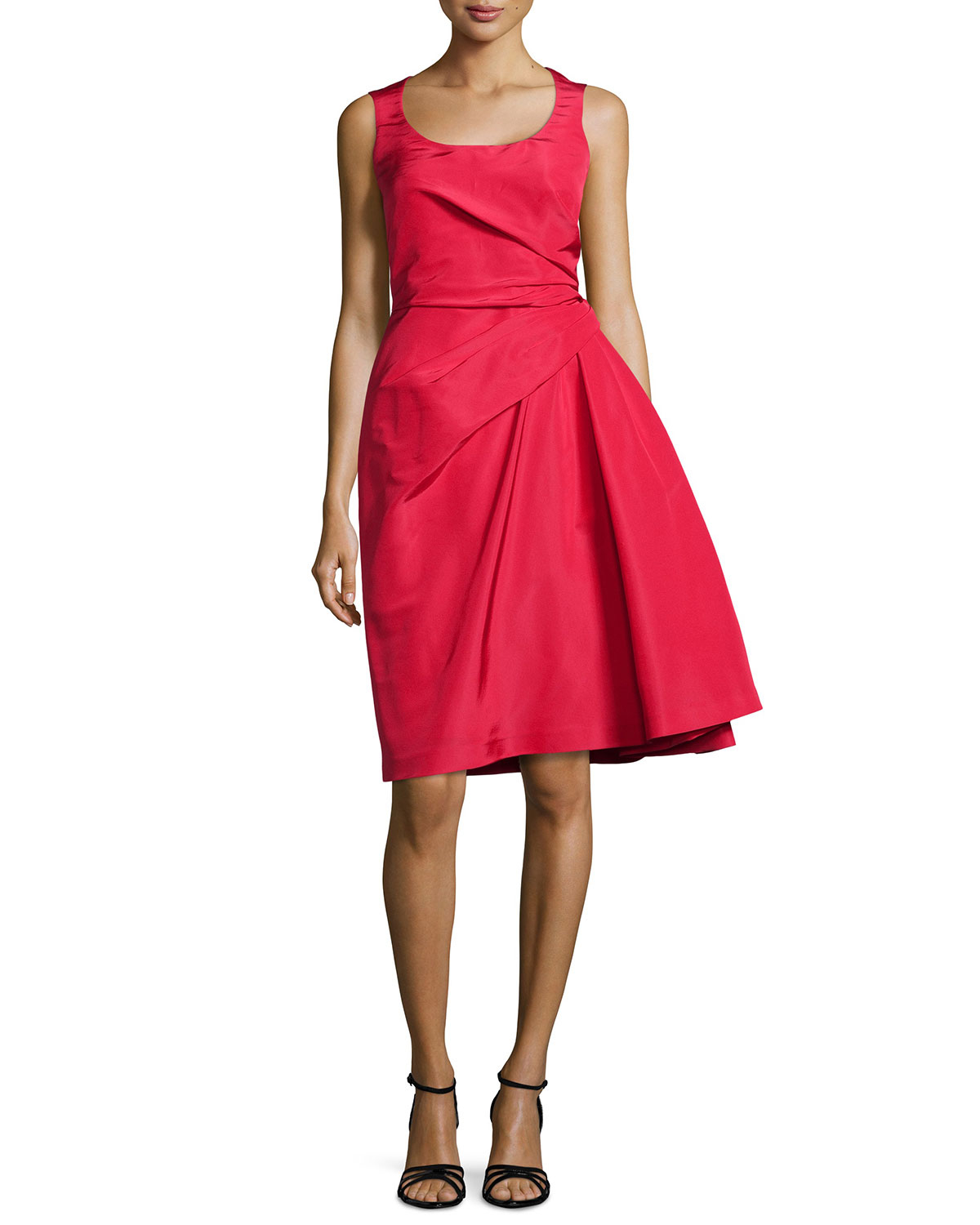 Lyst - Carolina Herrera Sleeveless Dress With Pickup Skirt & Bow in Red
