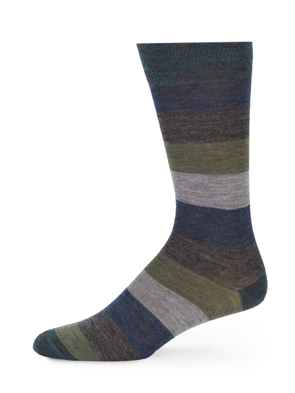 Lyst - Saks Fifth Avenue Striped Merino Wool-blend Socks in Blue for Men
