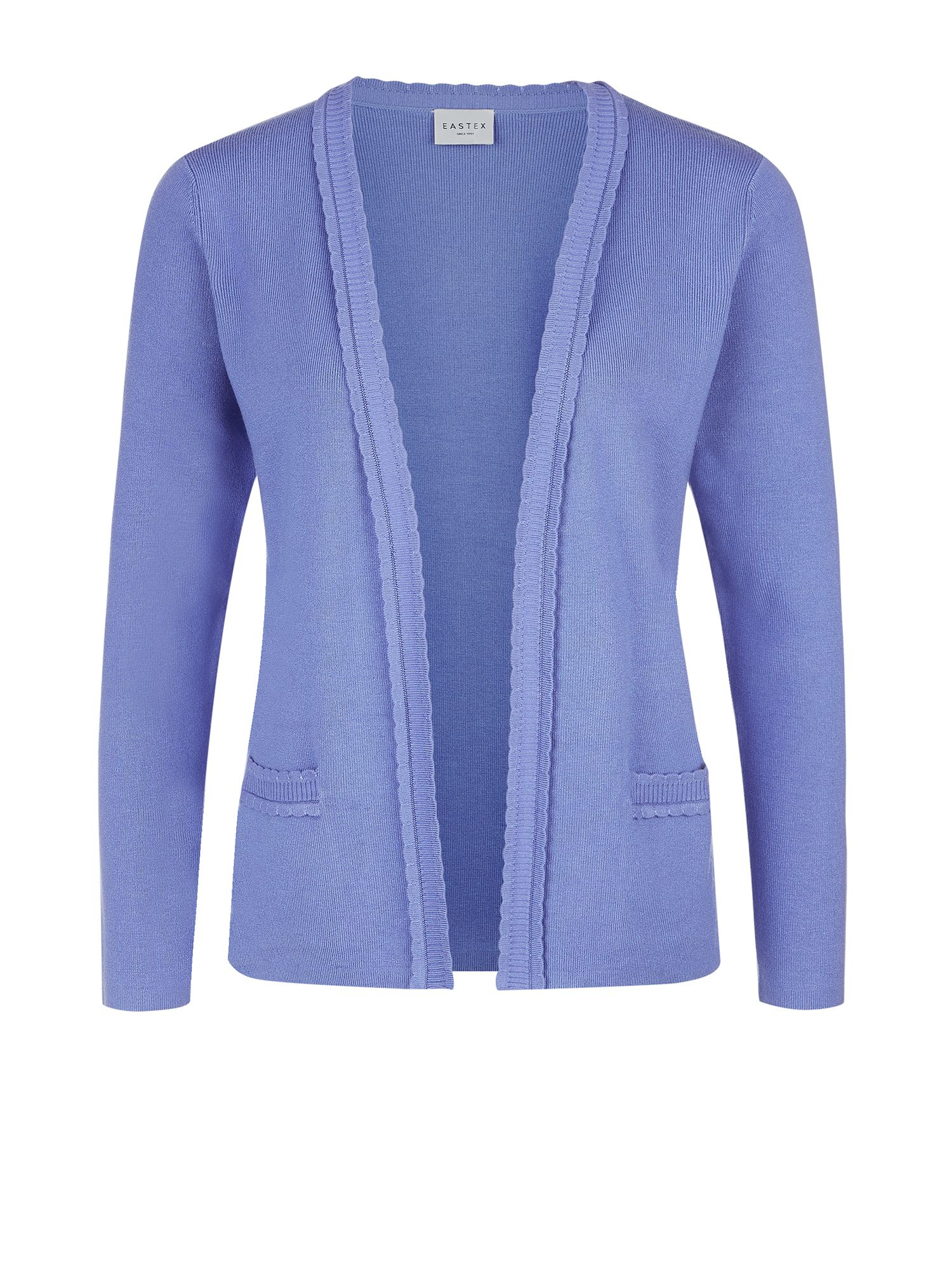 Eastex Scallop Edge To Edge Cardigan in Purple | Lyst