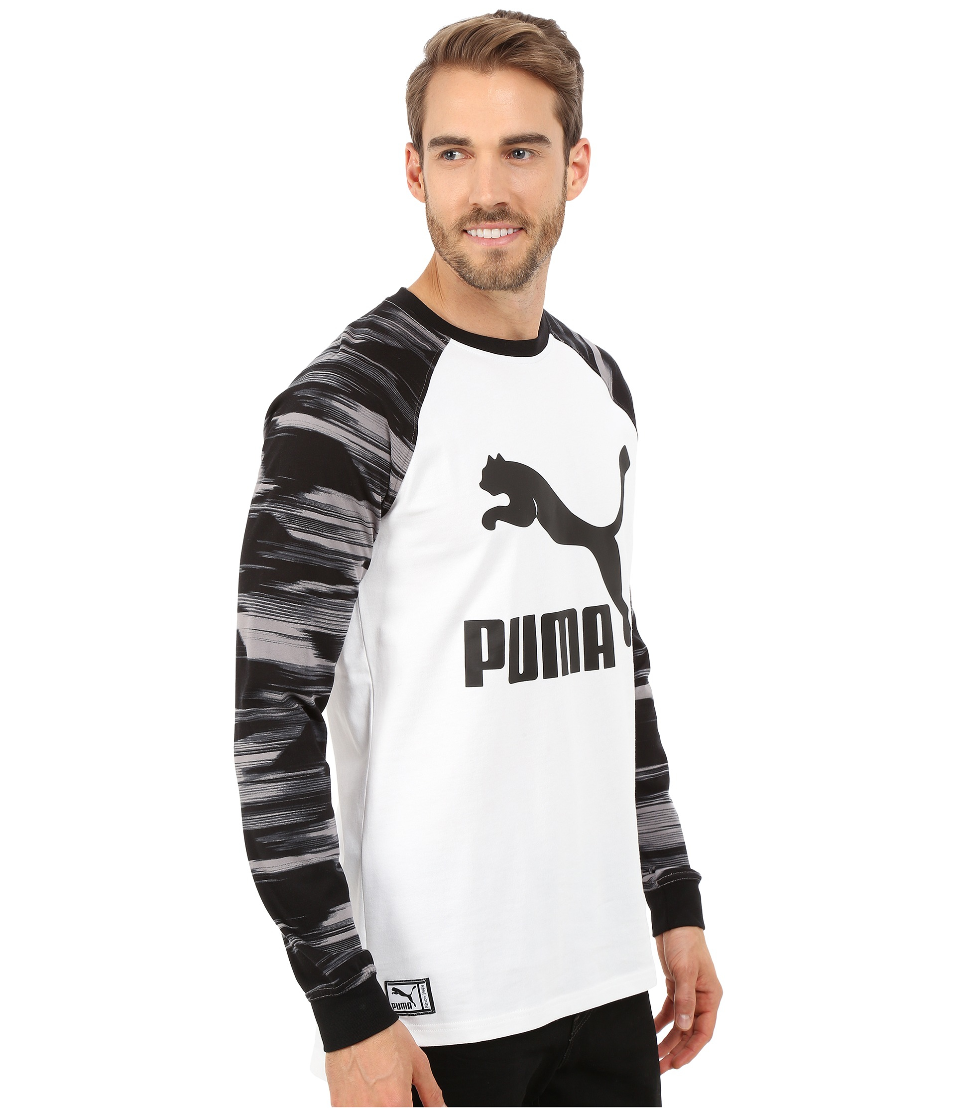 Lyst - Puma Men's Graphic Long-sleeve T-shirt in White for Men