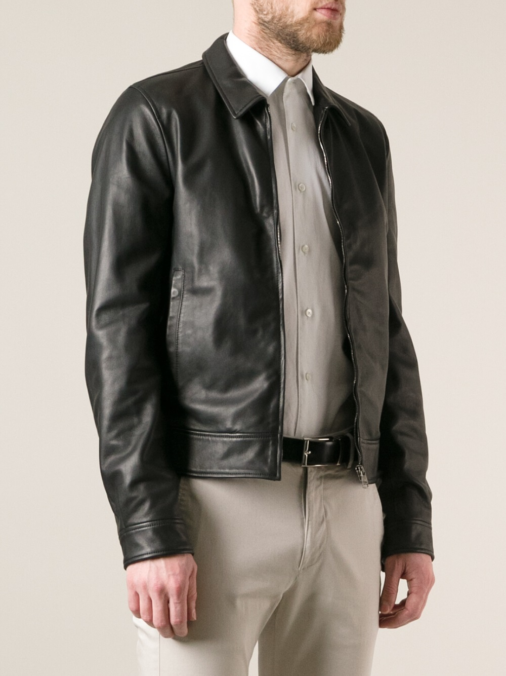 Lyst Dolce Gabbana Leather Jacket In Black For Men Gallery