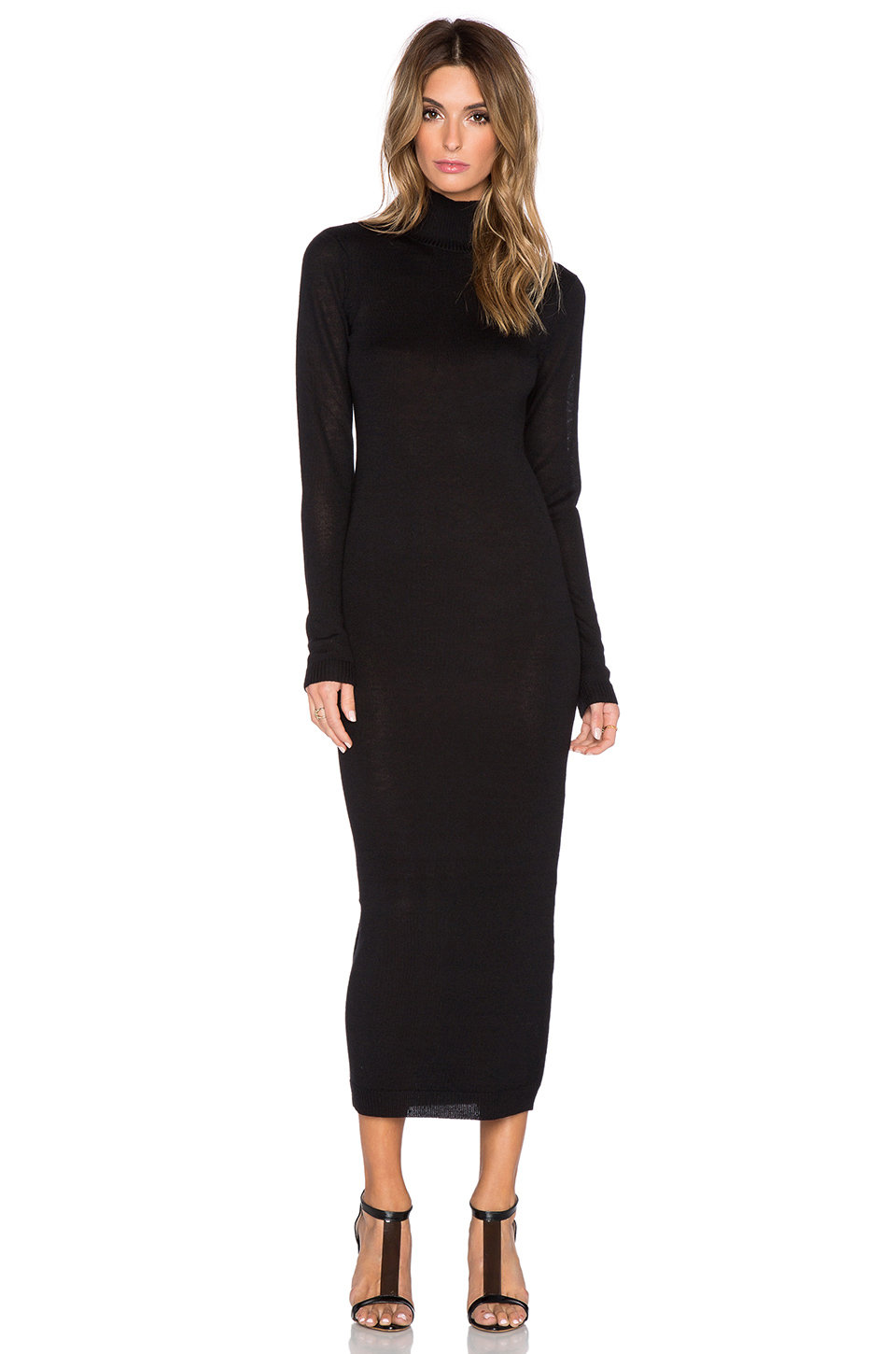 Susana monaco Robin Long Sleeve Sweater Dress in Black | Lyst