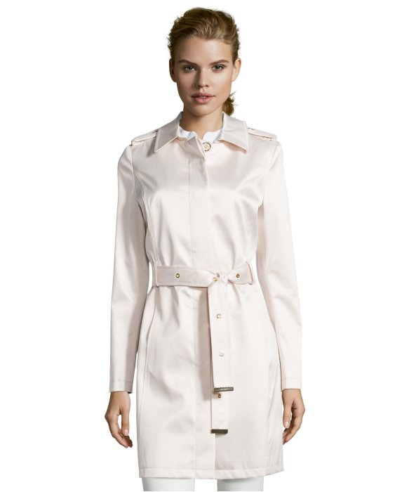 Via Spiga Trench Scarpa Double Ted Belted In Pink Lyst Leather Look Trench Coat With Faux Fur Collar Tradingbasis