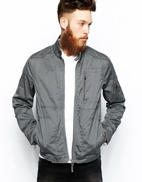 Asos Harrington Jacket in Gray for Men (Grey) | Lyst