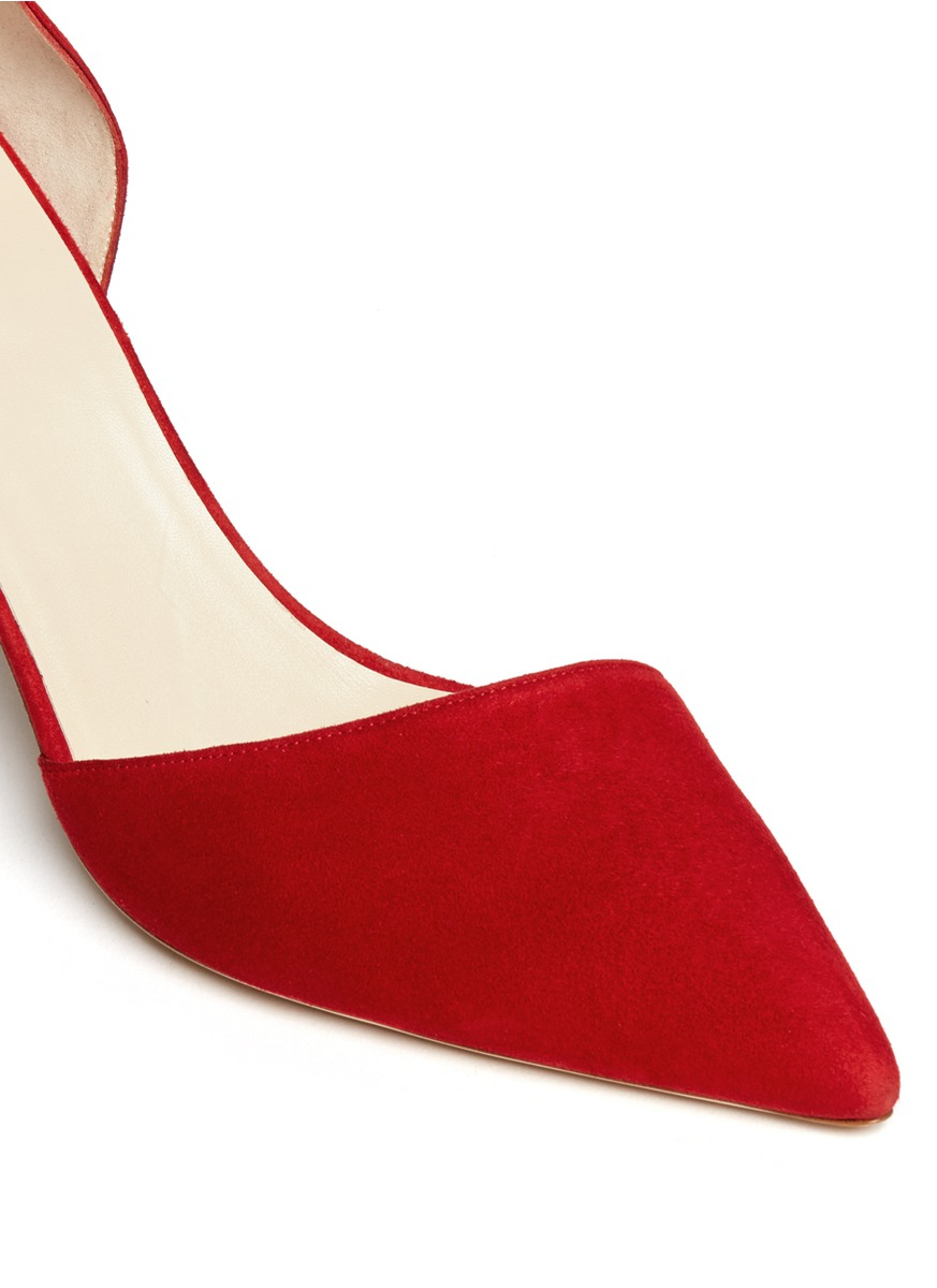 Giorgio armani Suede D'orsay Pumps in Red | Lyst