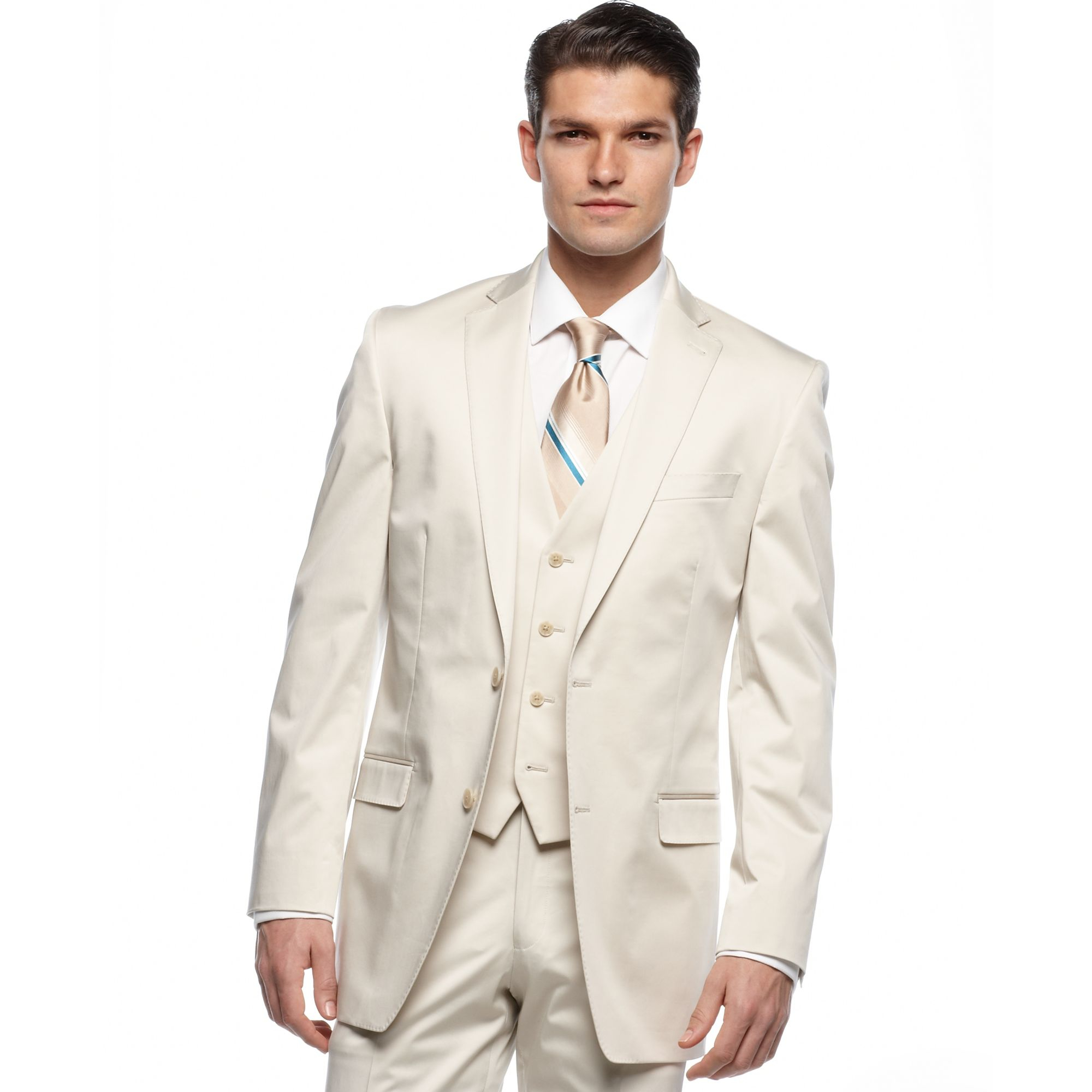 Calvin Klein Jacket Tan Cotton Slim Fit Blazer in Beige for Men (Tan ...