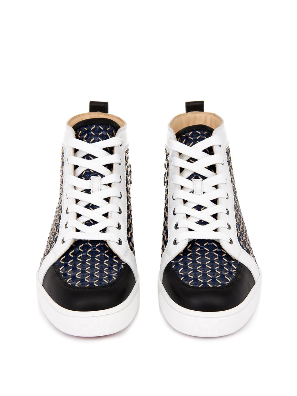 christian louboutin Rantus high-top sneakers brown and white ...