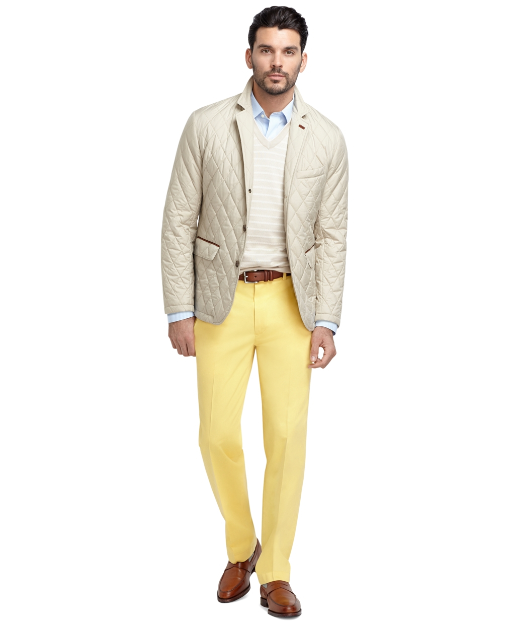 Brooks brothers Quilted Blazer in Natural for Men Lyst