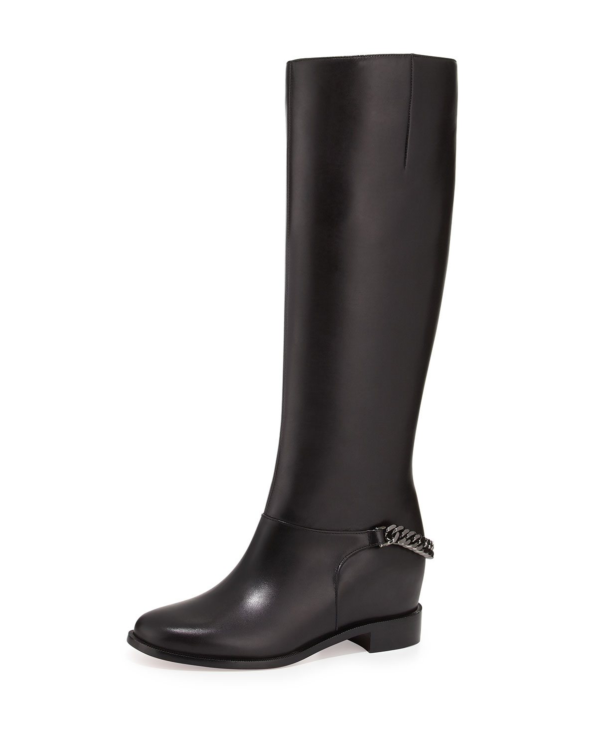 Artesur » christian louboutin Cate knee-high boots Black leather round toes