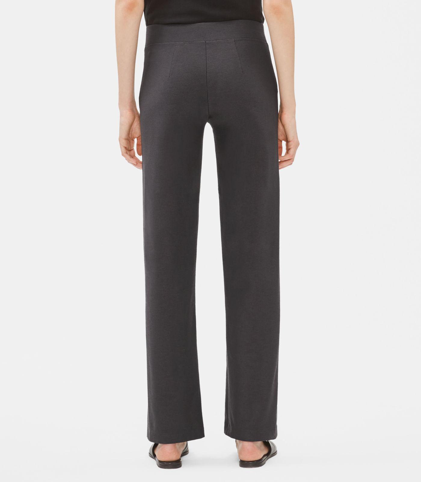 Eileen Fisher Washable Stretch Crepe Straight Pant in Black - Lyst