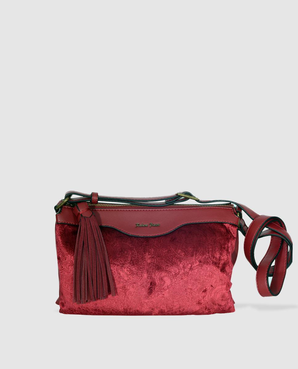 Lyst Robert Pietri Wo Burgundy Velvet Crossbody Bag With Tassel In Red Robert Pietri