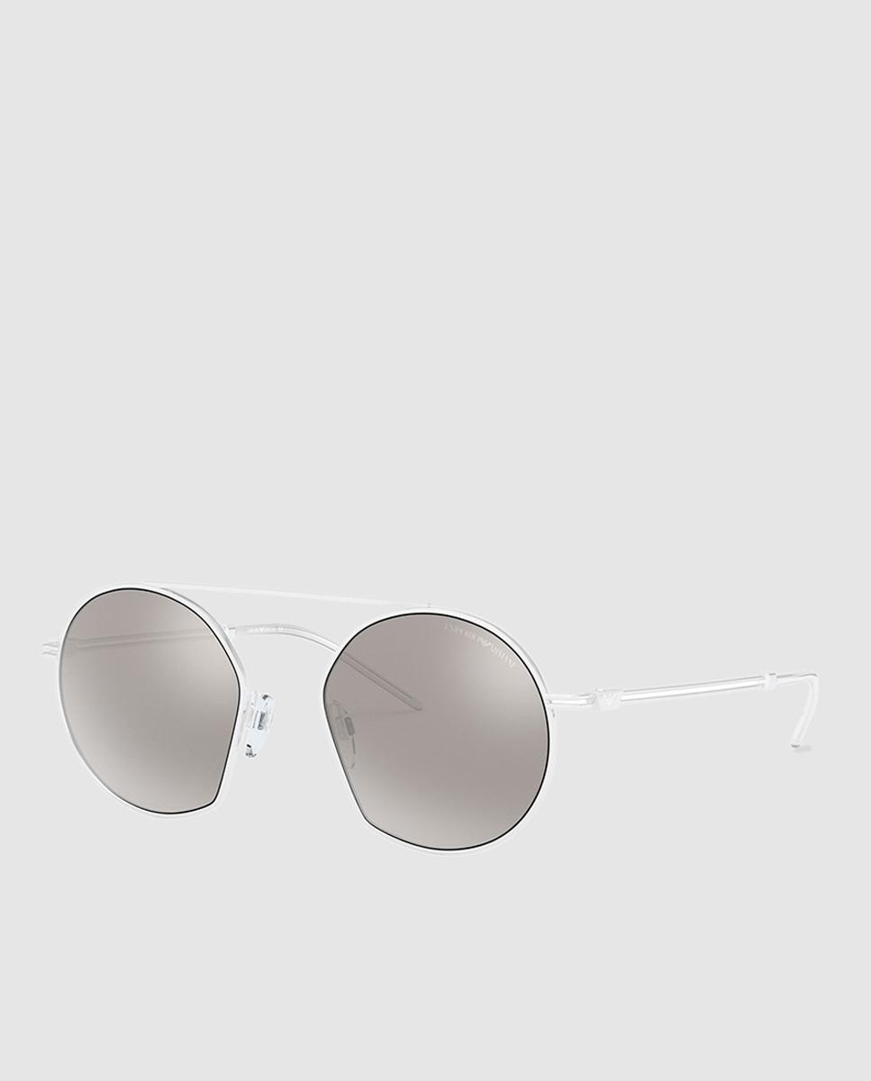 Emporio Armani Round Silver Metal Sunglasses In Metallic For Men Lyst 