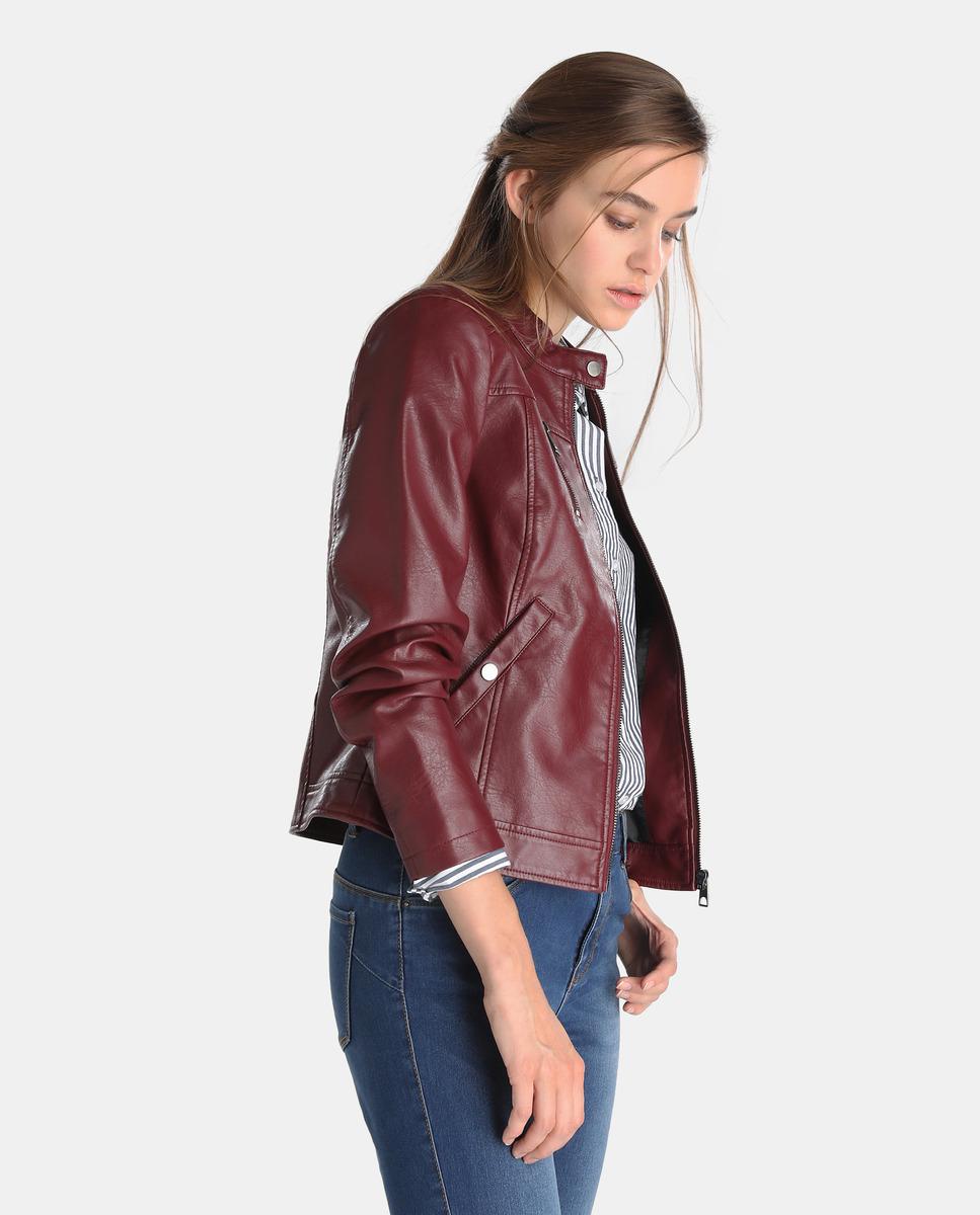 Vero Moda Faux Leather Biker Jacket In Red Lyst Gallery