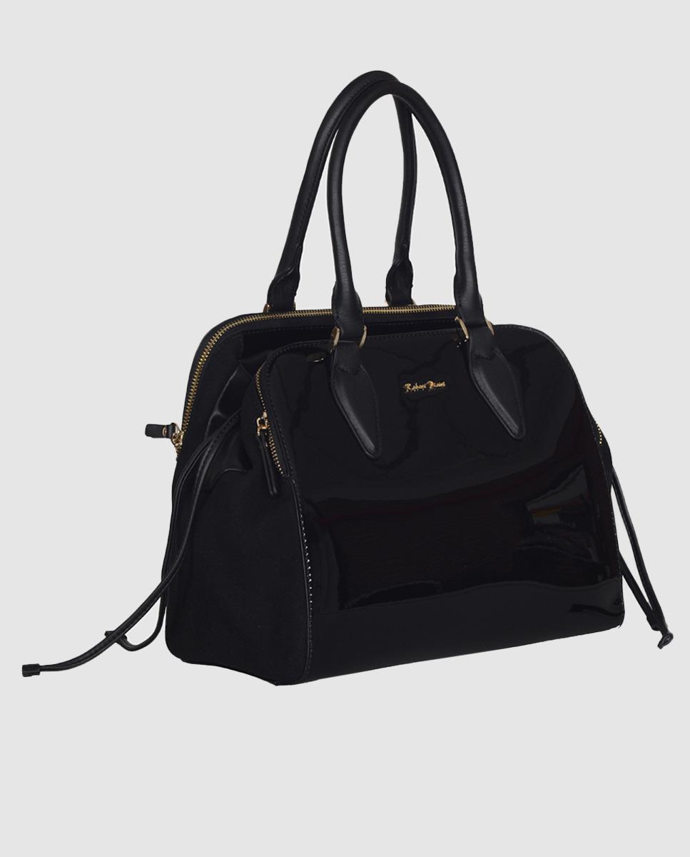 Lyst Robert Pietri Black Faux Patent Leather Bowling Bag In