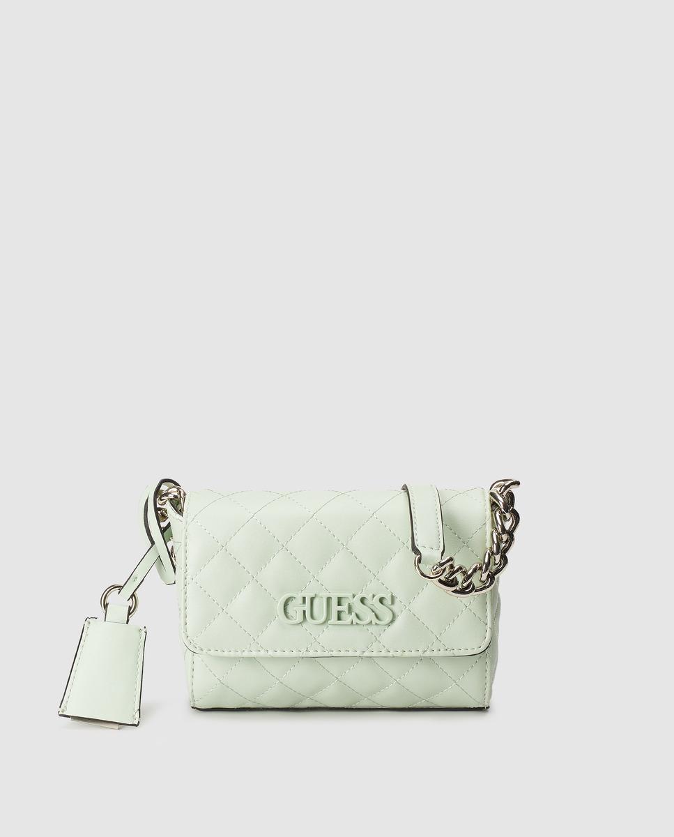 Guess Mini Quilted Green Crossbody Bag With Flap in Green - Lyst
