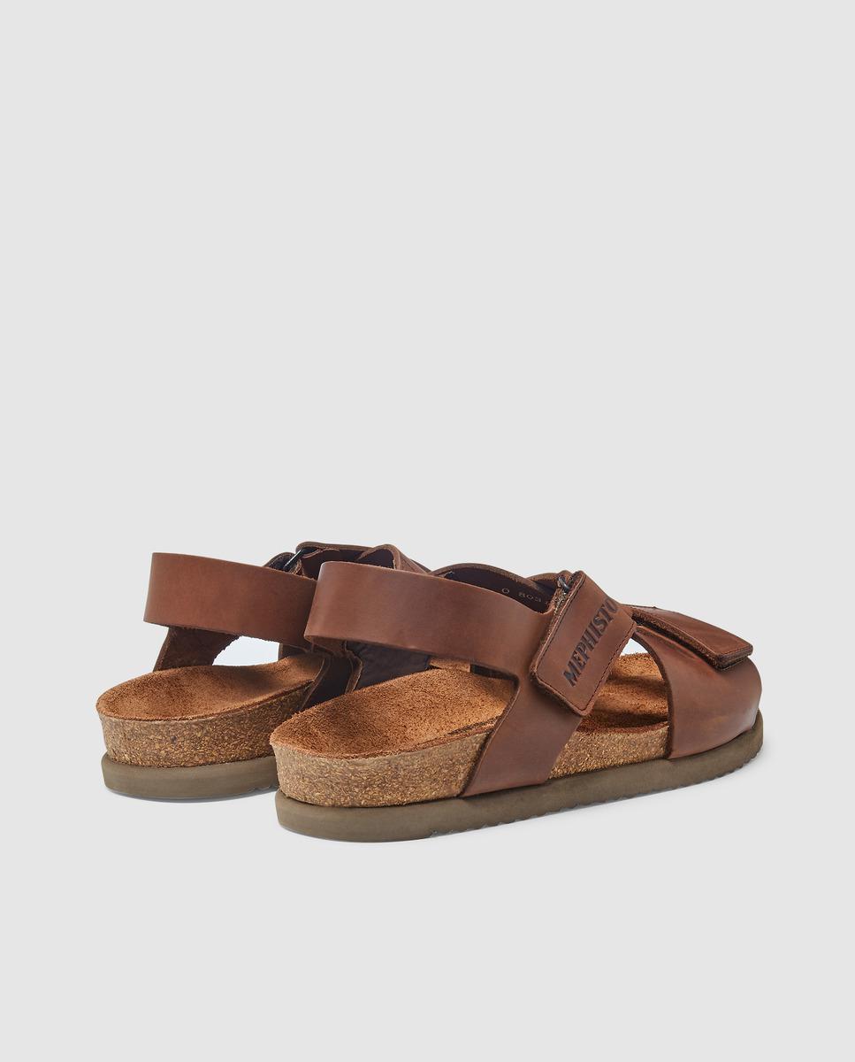Mephisto Brown Leather Sandals for Men - Lyst