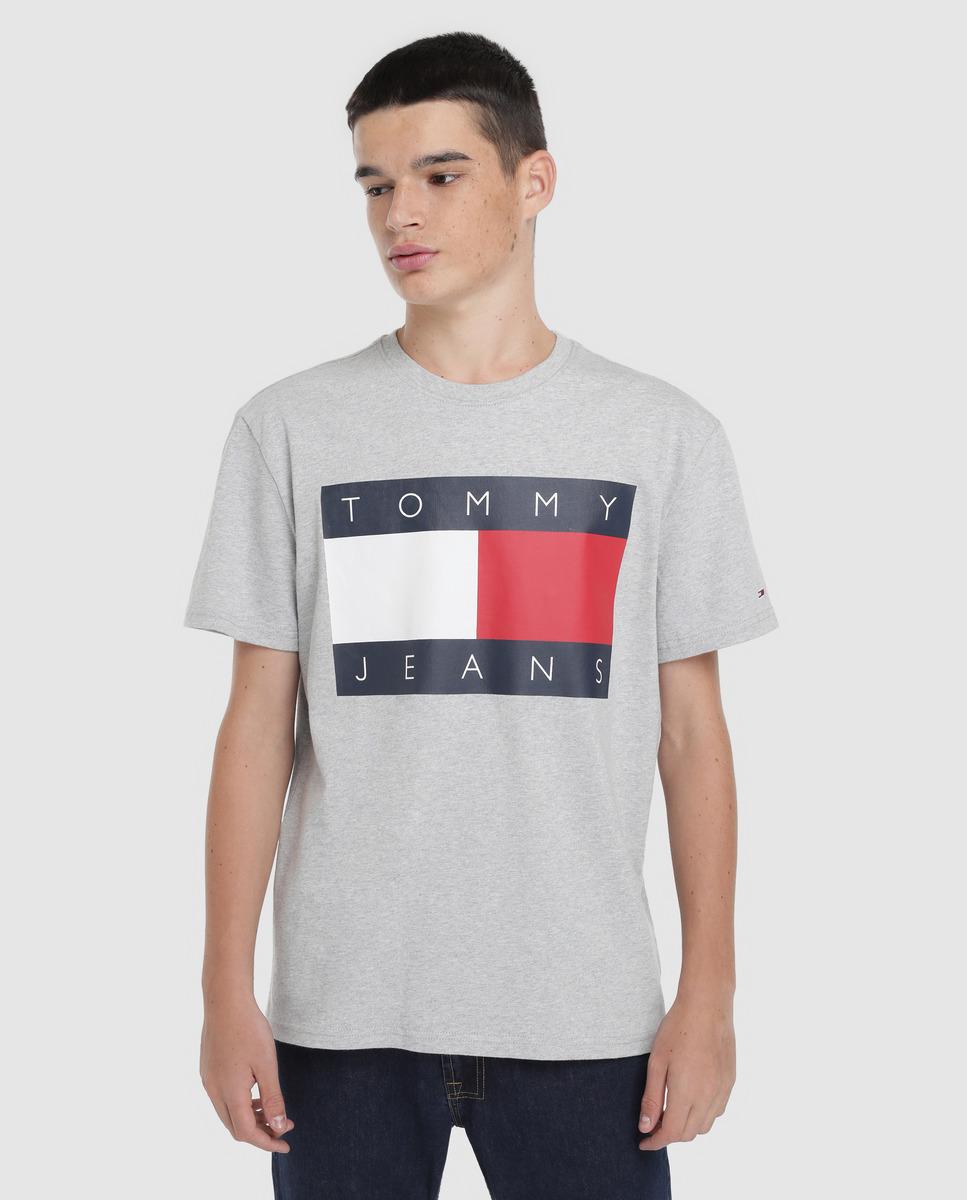 Tommy Hilfiger Cotton Mens Grey Short Sleeve T-shirt in Gray for Men - Lyst