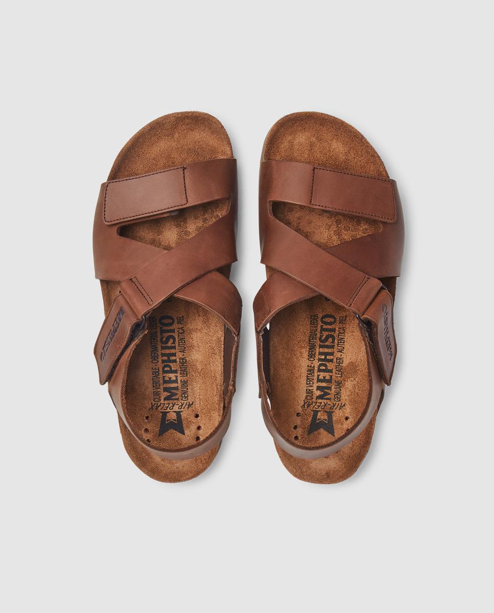 Mephisto Brown Leather Sandals for Men - Lyst
