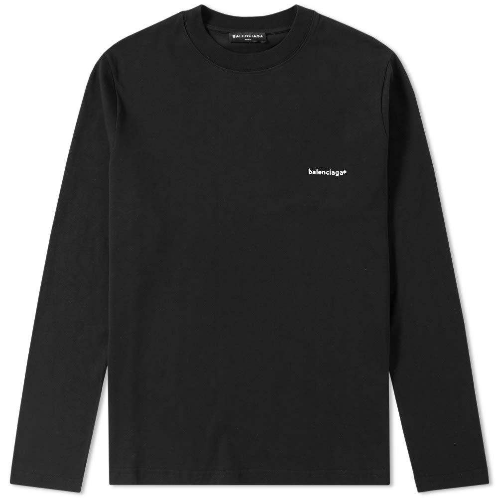 Balenciaga Long Sleeve Copywrite Logo Tee in Black for Men - Lyst