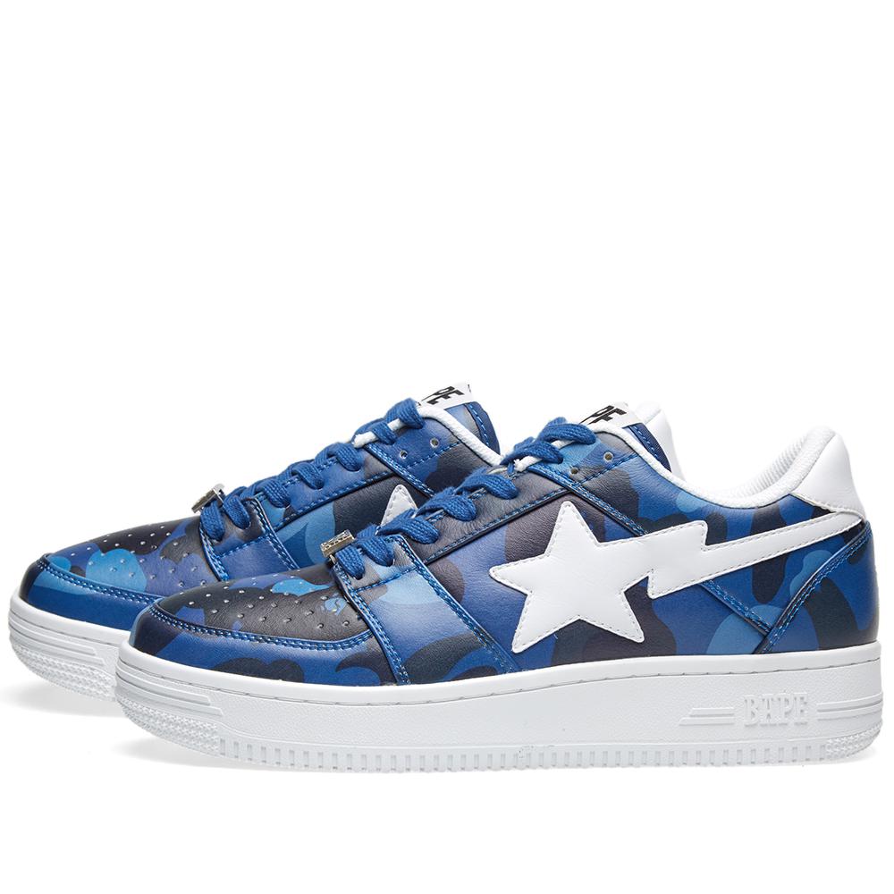 bape blue camo shoes