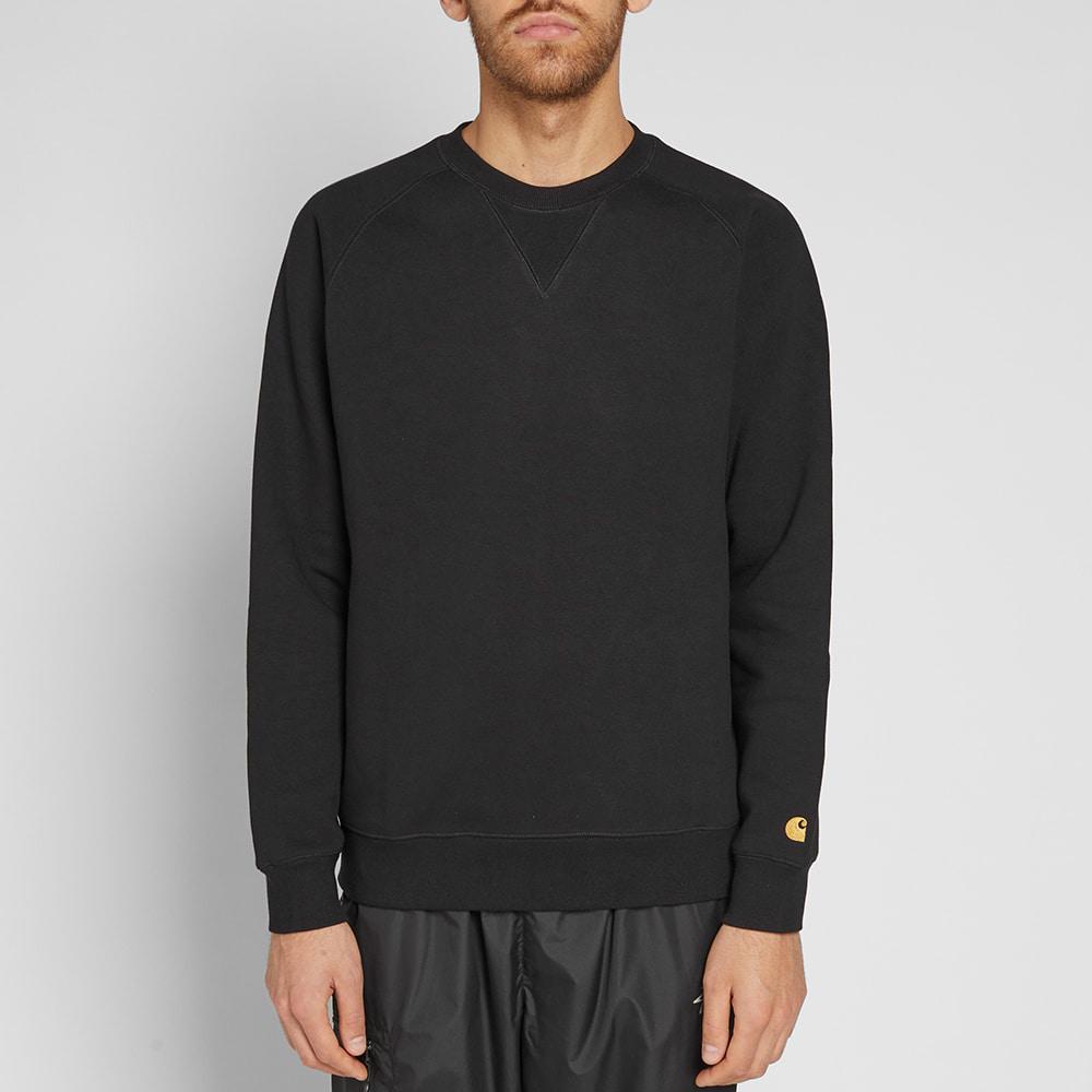 carhartt wip hooded chase sweat black