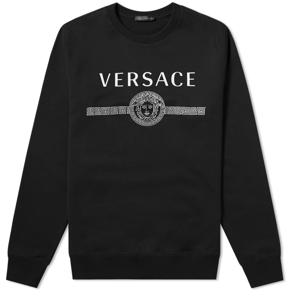 Versace Printed Logo Sweat in Black for Men - Lyst