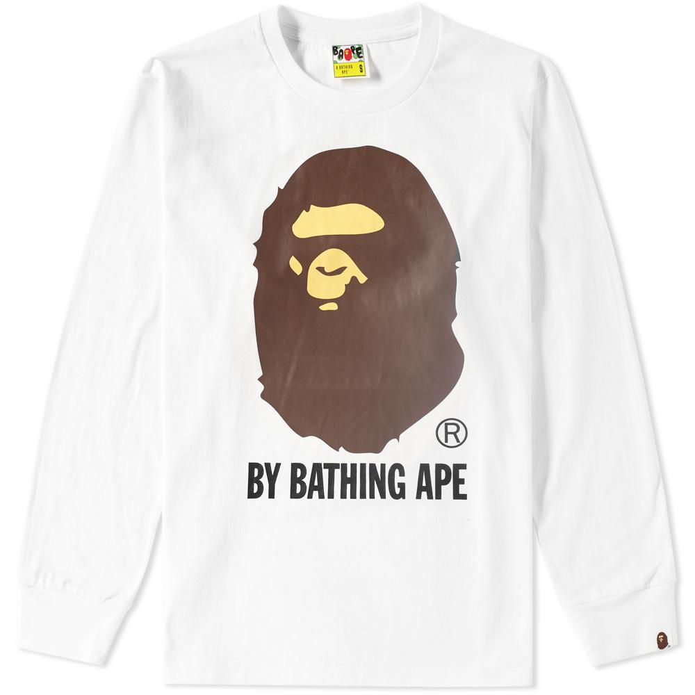 Lyst - A Bathing Ape Long Sleeve By Bathing Tee in White for Men