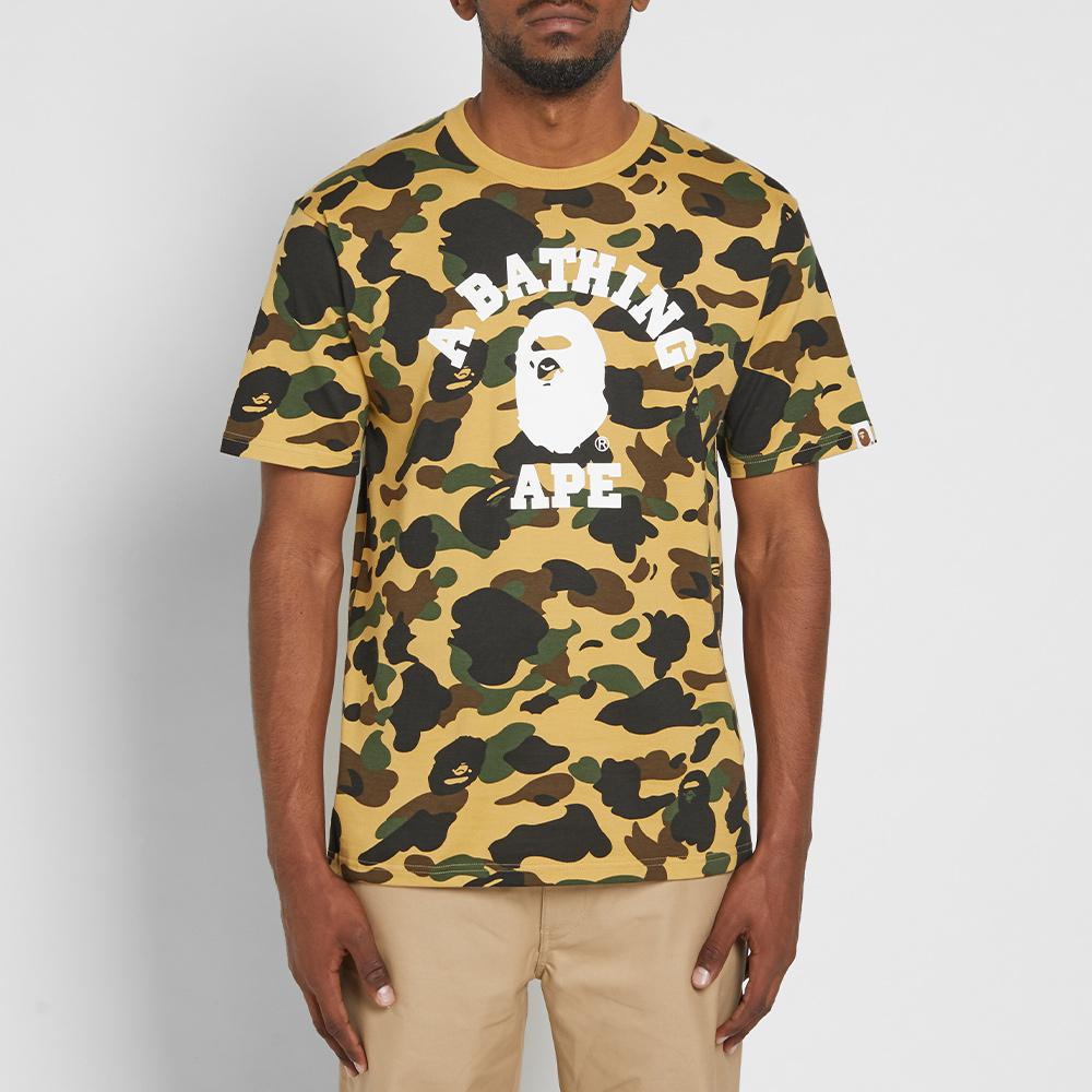 Lyst - A Bathing Ape 1st Camo College Tee in Yellow for Men