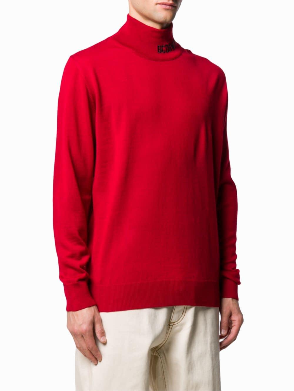 Gcds Wool Turtle Neck Sweater in Red for Men - Save 6% - Lyst
