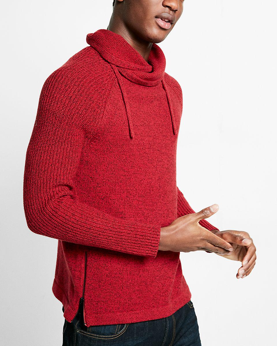 red high neck sweater men