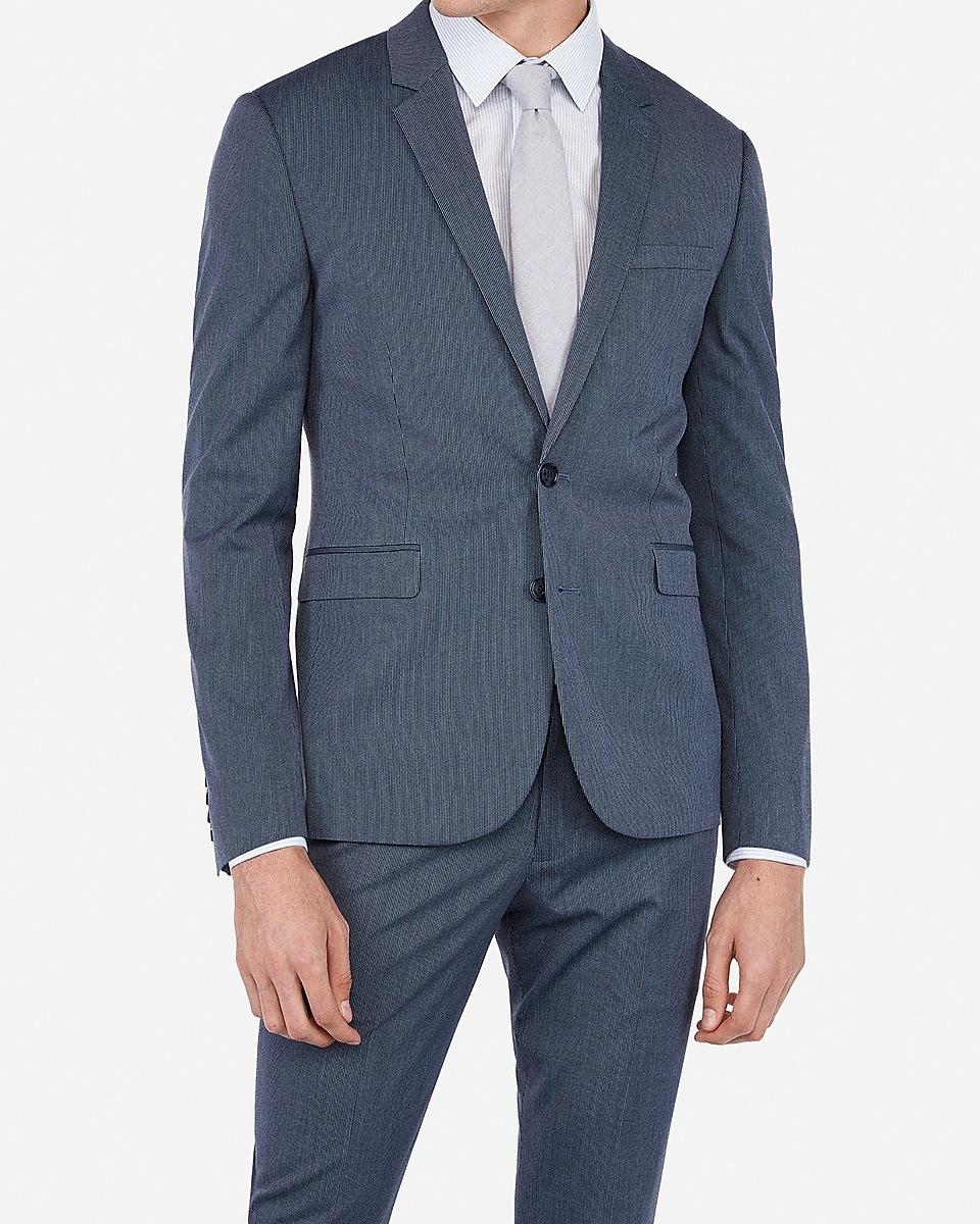 Express Extra Slim Blue Stripe Wrinkle-resistant Stretch Suit Jacket ...