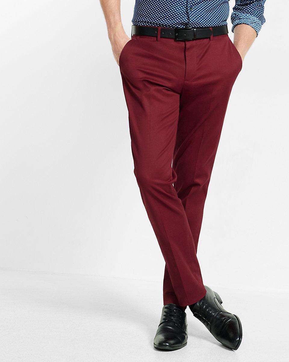 Lyst - Express Skinny Innovator Burgundy Stretch Dress Pant for Men
